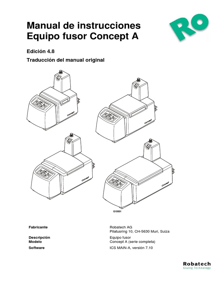 MANUAL ROBATECH MELTER CONCEPT A Instructions Concept A Spanish 4.8