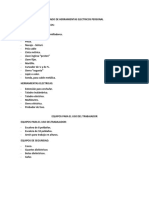 Liatado de Herramientas y Equipos Electricos