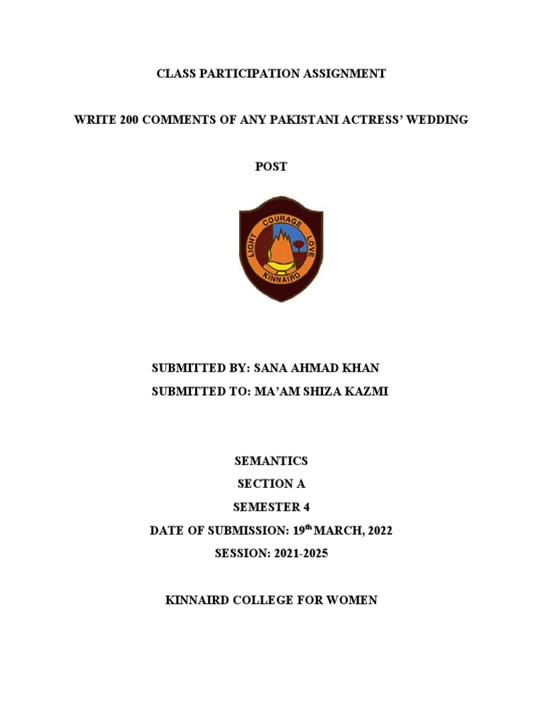 Semantics Class Particiation | PDF | Religion & Spirituality