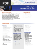 CADLearning For AutoCAD Civil 3D 2015 Course Outline