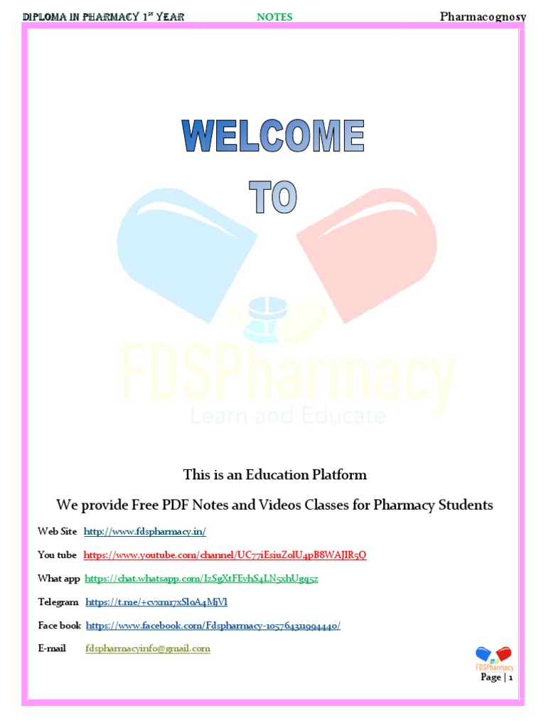 Pharmacognosy Chapter 5 Study of Crude Drugs Notes PDF Coriander