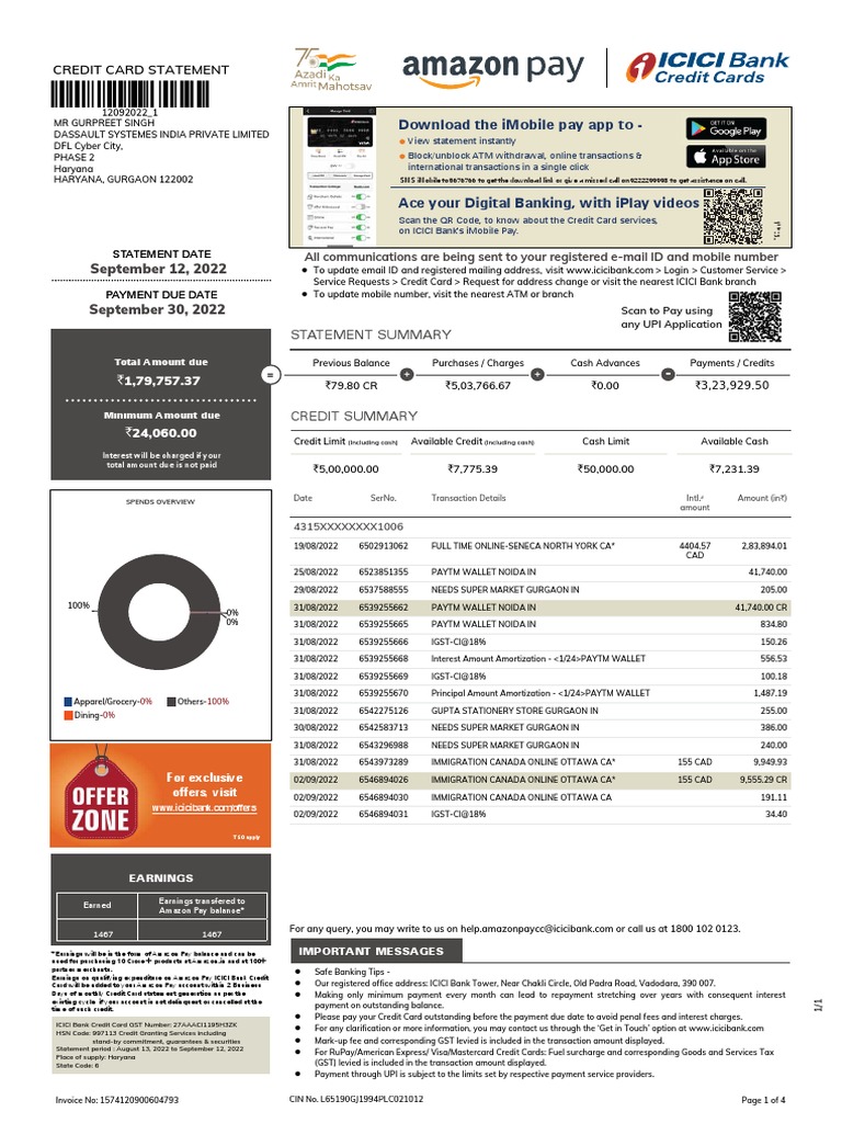 Credit Card Statement | PDF