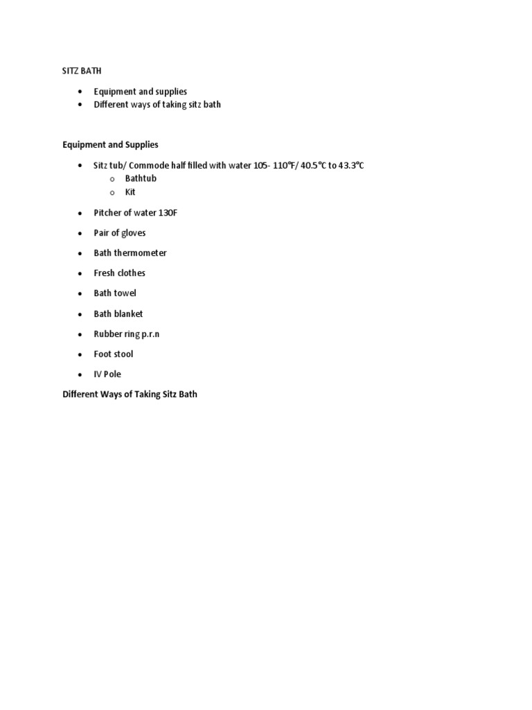 Hot Sitz Bath PDF