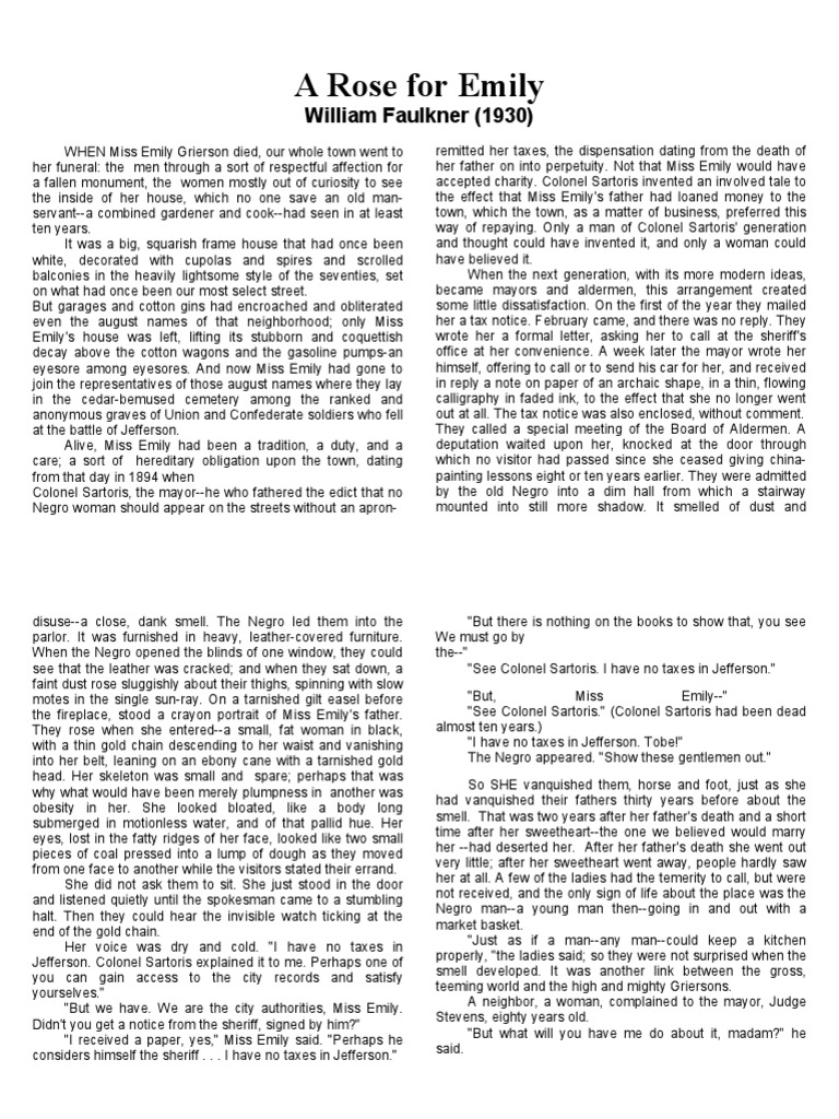 A Rose For Emily PDF