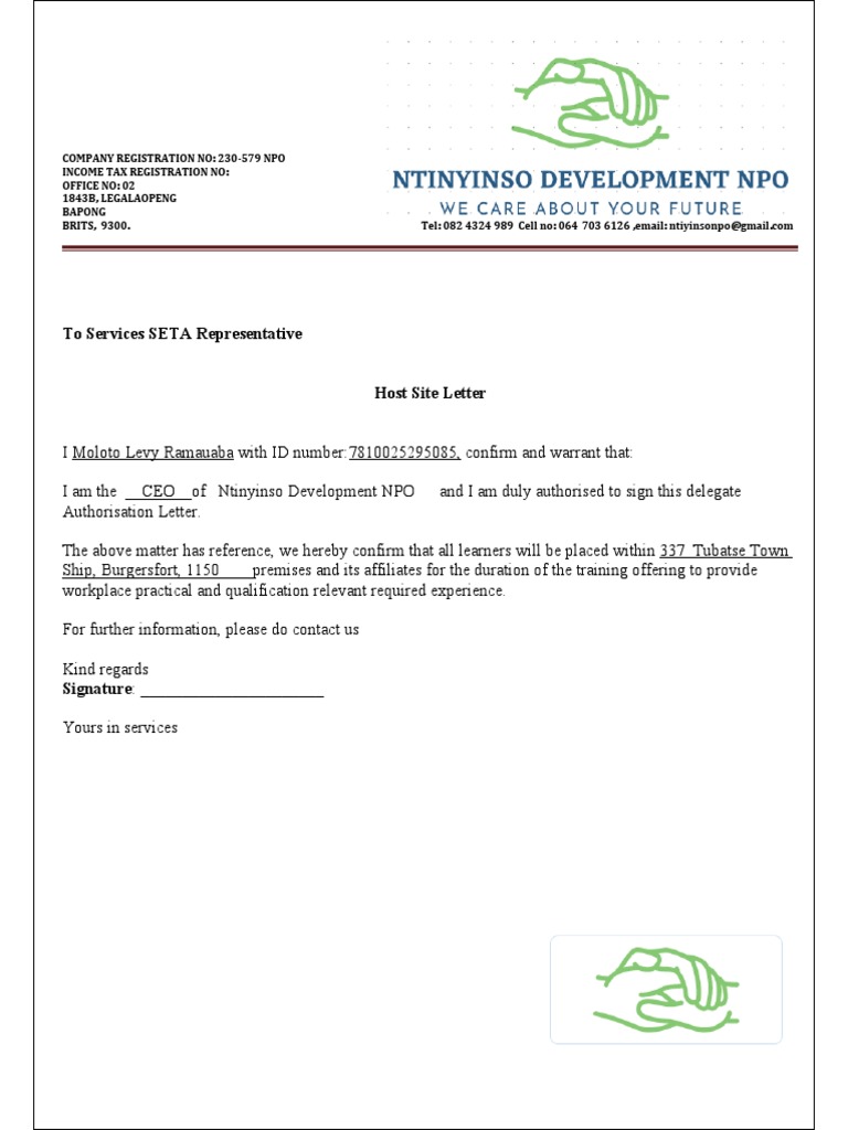 Host Employer Letter PDF