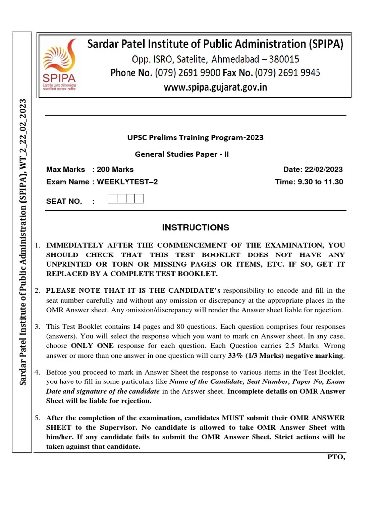 SPIPA CSAT Test-2 | PDF | Mars | Reflection Seismology