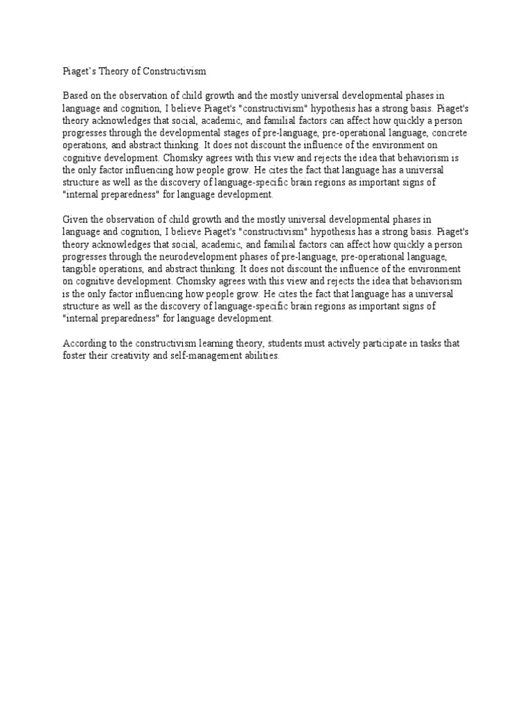 CONSTRUCTIVISM LEARNING THEORY BY JEAN PIAGET visual data 5