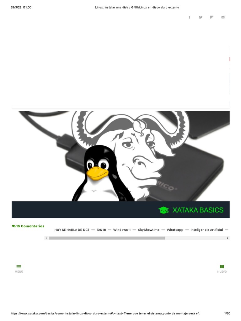 Linux instalar una distro gnu linux en disco duro externo