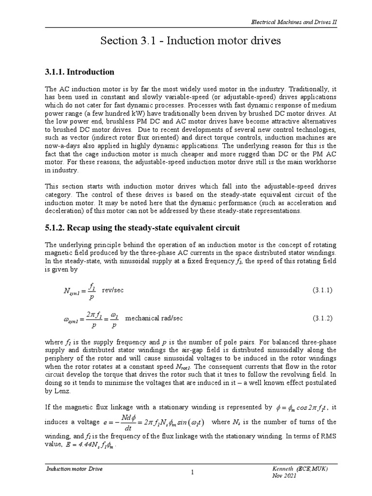 Section 3 1 Analysis of Induction Motor Drive PDF