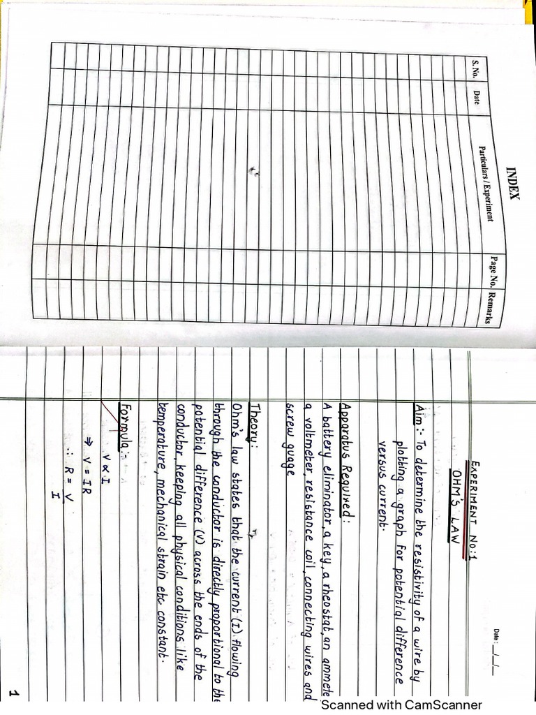 Physics Record Class 12 PDF