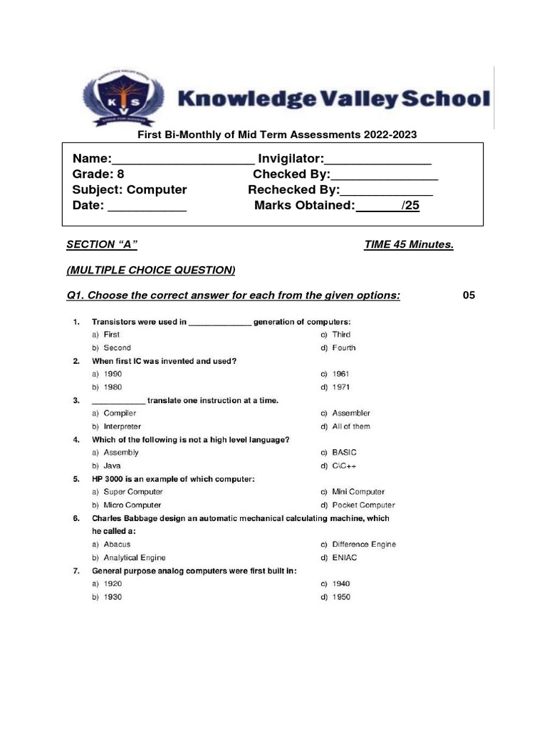 computer CLASS 8 (1) | PDF
