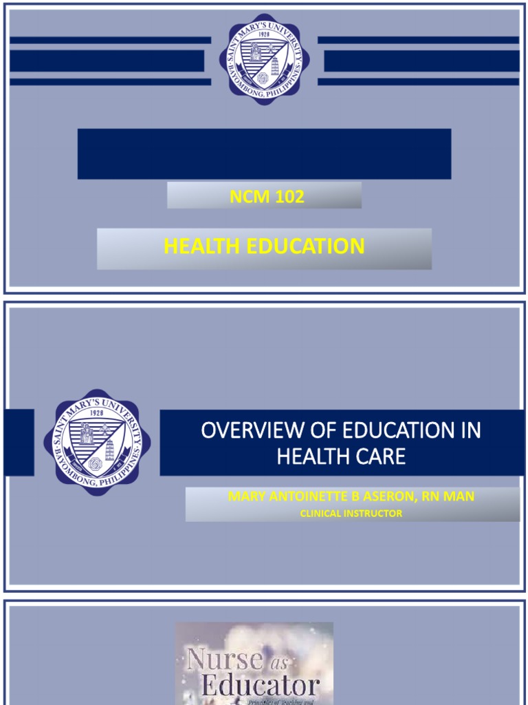 Overview Of Education In Health Care Pdf Health Education Nursing