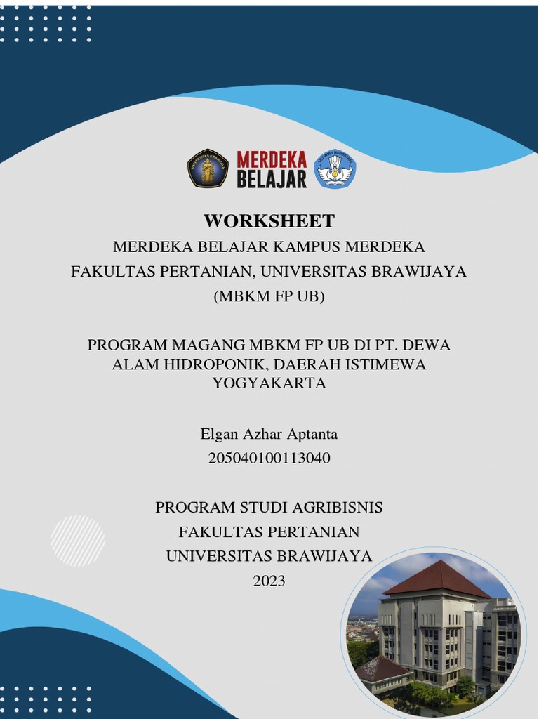 MBKM 2023 Worksheet Elgan Azhar Aptanta 205040100113040 - 2 | PDF