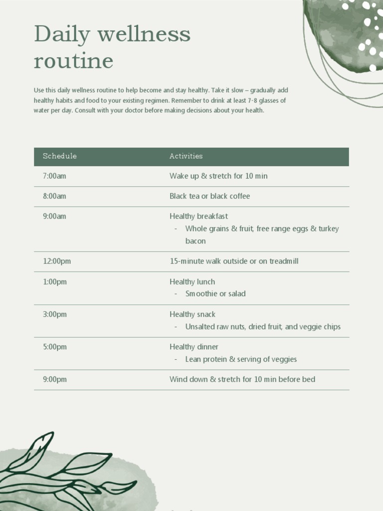 Daily Wellness Routine | PDF