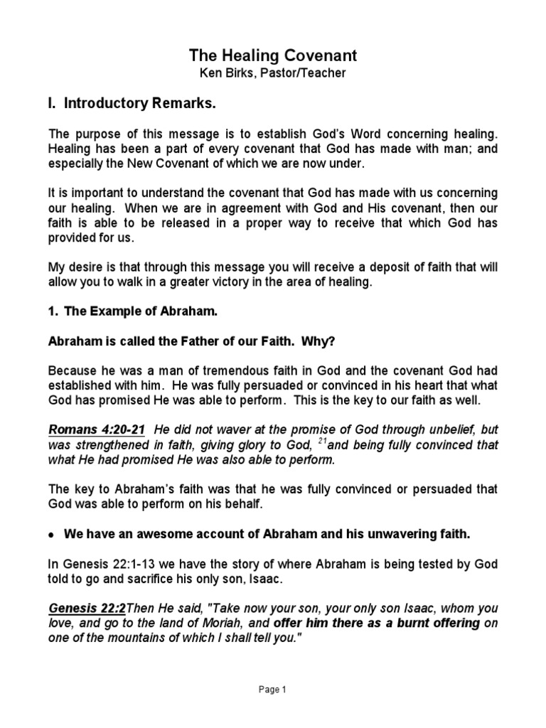 Healing Covenant | PDF