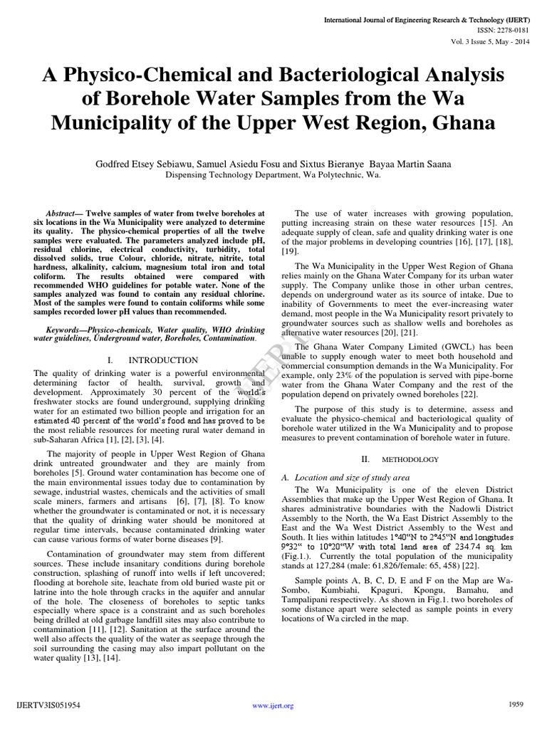 004 A Physico Chemical and Bacteriological Analysis of Borehole Water Samples F PDF