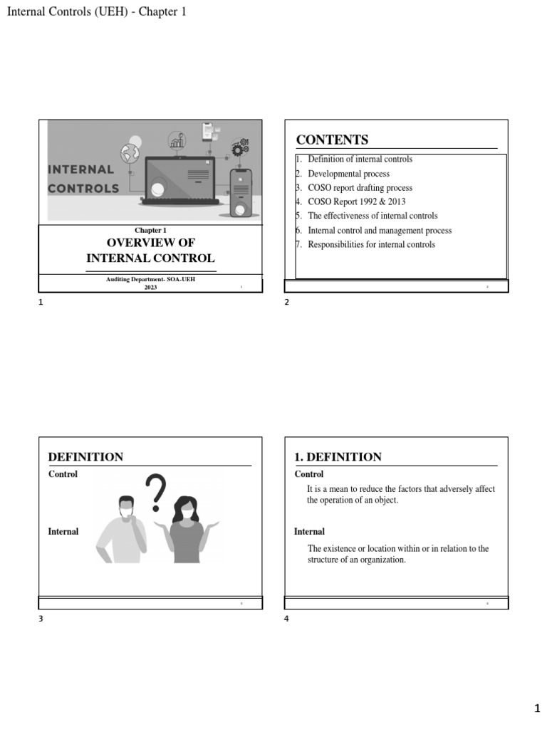 CHAPTER 1 - Overview of Internal Controls - Student | PDF | Internal ...