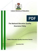 The National Education Quality Assurance Policy NEQAP