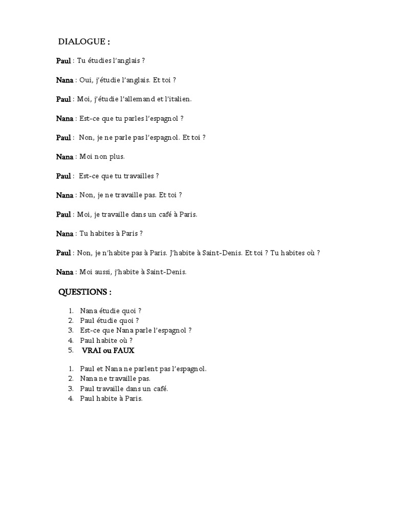 Dialogue 1 Groupe | PDF | Arts du langage et discipline | Études des ...