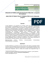 Revistassp, Análise Da Formulação de Políticas Públicas o Programa BH Cidadania