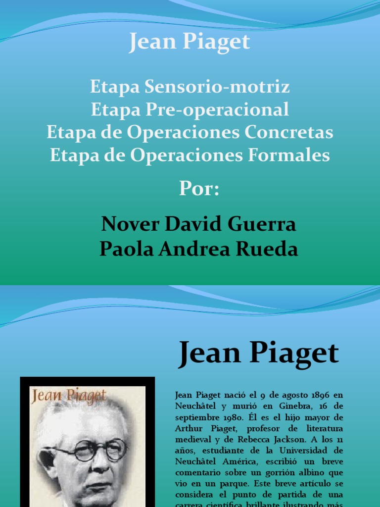 Etapas del Desarrollo Cognitivo de Piaget | PDF | Pensamiento ...