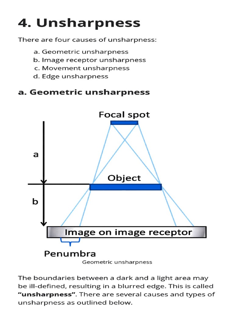 Causes of Unsharpness in Radiography | PDF