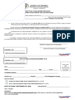 PSP Application Form 1 and Admission Slip