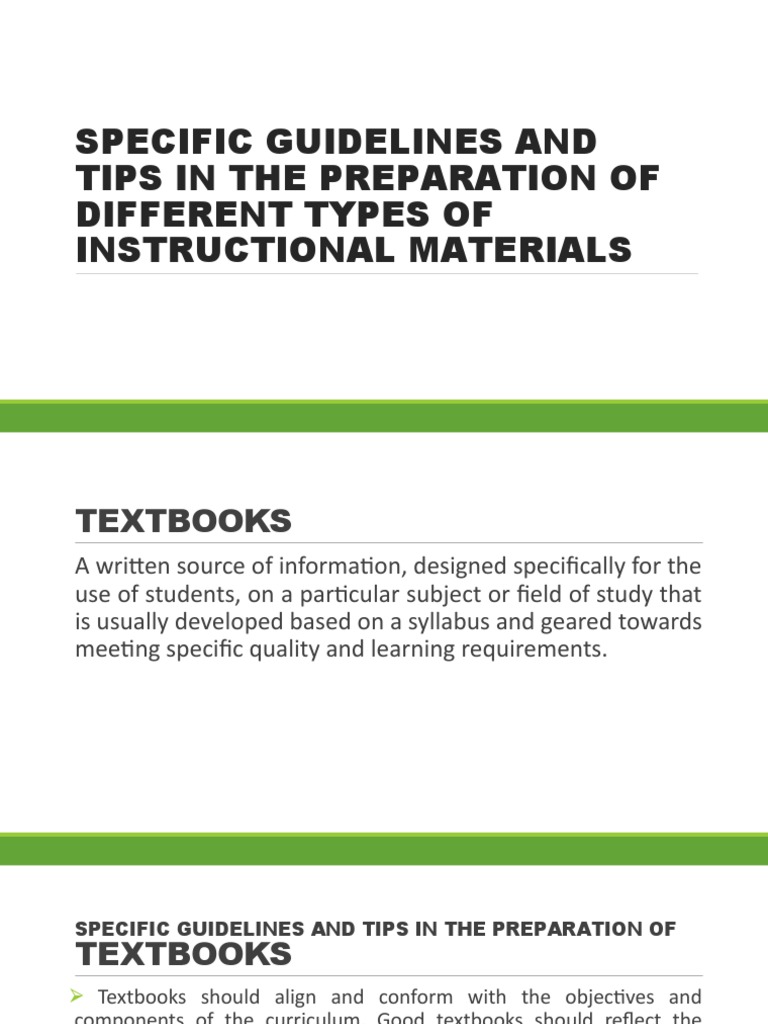 Specific Guidelines and Tips in Preparing Different Types of ...