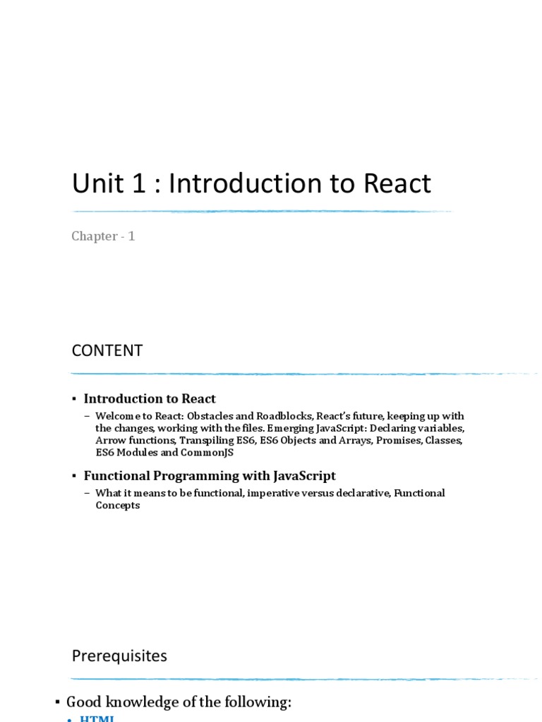 Unit2 - 1. Introduction To React | PDF