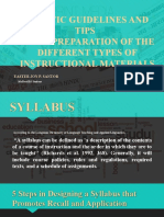 Specific Guidelines and Tips in Preparing Different Types of Instructional Materials