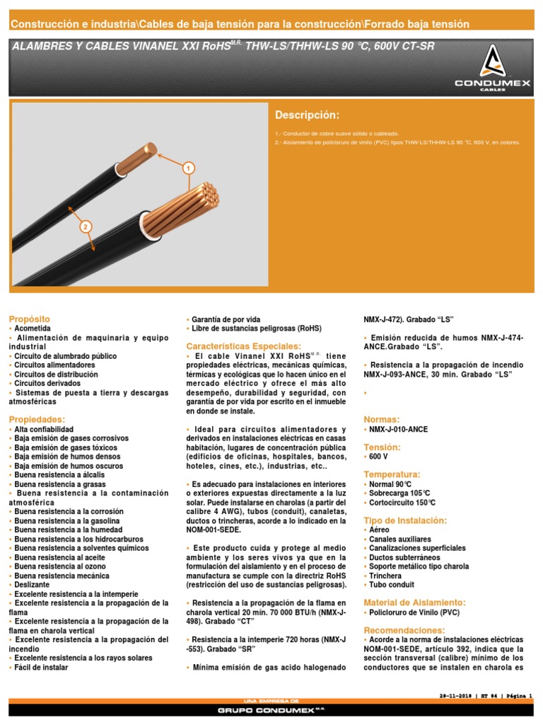 FichatecnicaVinanelXXI CABLE ELECTRICO NUM 14 PDF