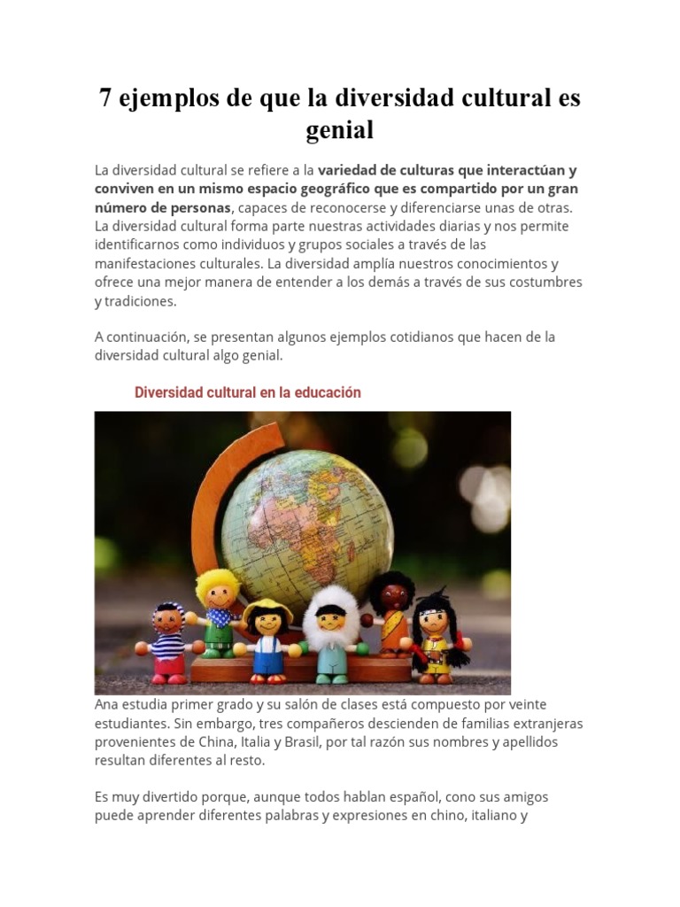 7 Ejemplos de Que La Diversidad Cultural Es Genial | PDF