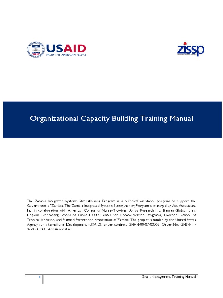 Organizational Capacity Building Training Manual | PDF