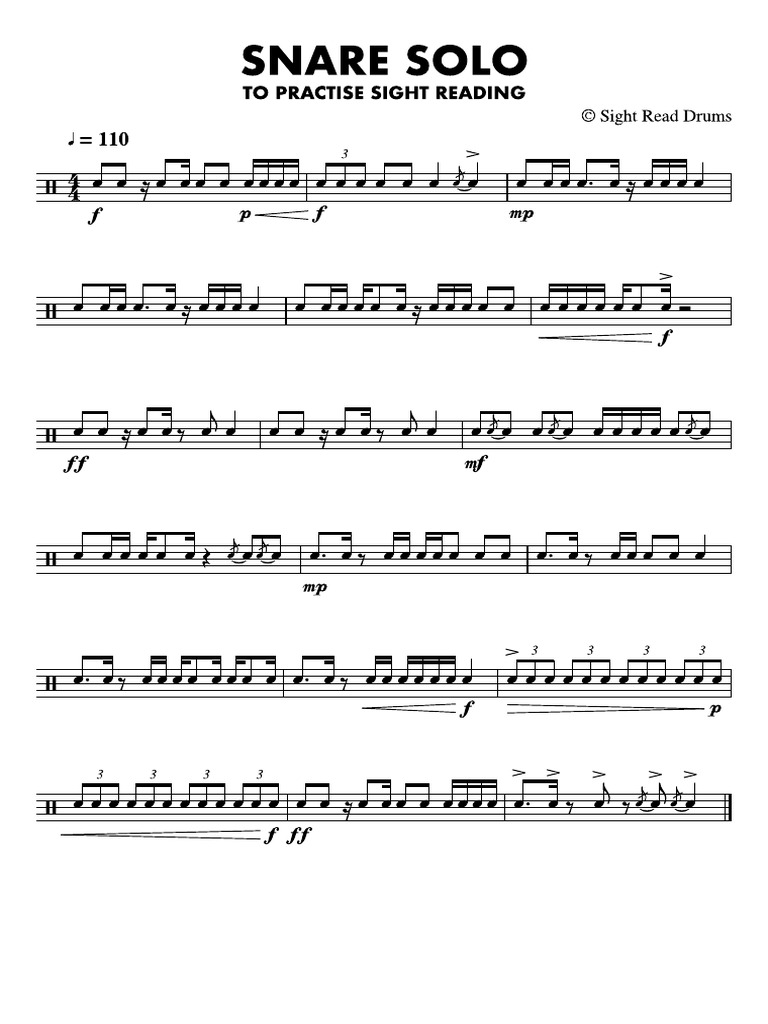 Snare Solo To Practise Sight Reading PDF