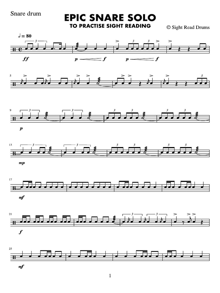 Epic Snare Solo PDF