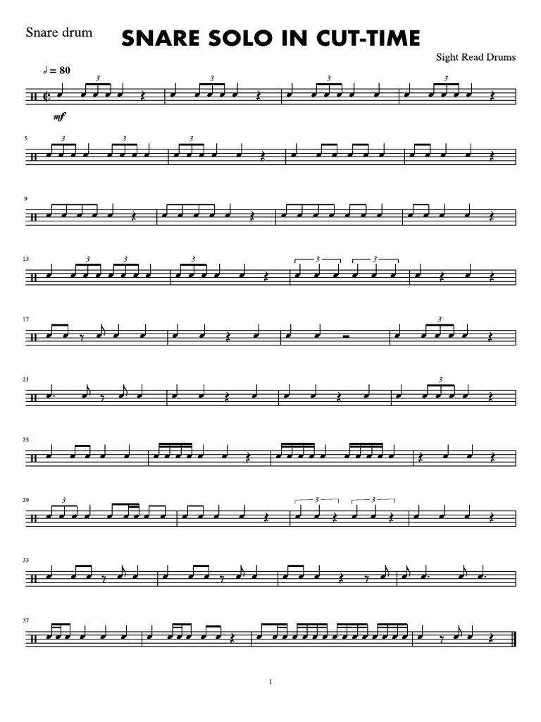Snare Solo in Cut-Time | PDF