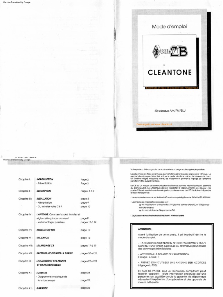 Cibi euro cb miniscan cibi 40 canaux am - normes ce (555) en ance