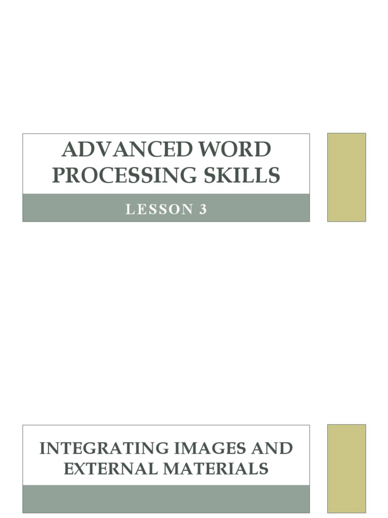 Advanced Word Processing Skills Part 2 | PDF