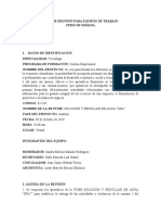 Acta Semana 2 de Reunión para Equipos de Trabajo Fines de Semana