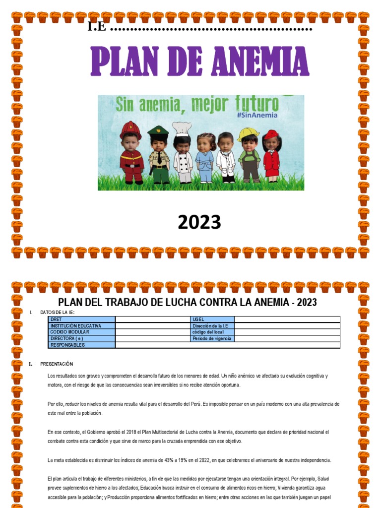 Plan de Lucha Contra la Anemia 2023 | PDF | Perú | Enseñando