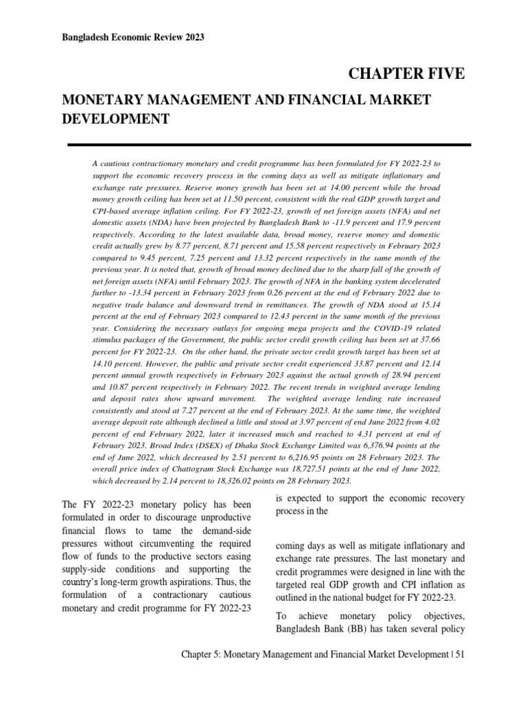 Bangladesh Economic Review - Chapter 5 | PDF | Money Supply | Monetary ...