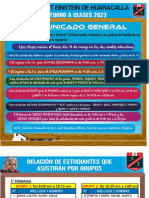 Comunicado de Grupos y Horarios de Clase Huaracalla 2022