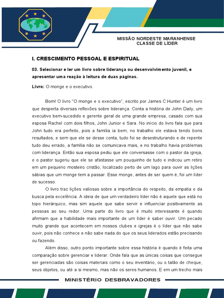Rea o do livro o monge e o executivo pdf lideran a motiva o