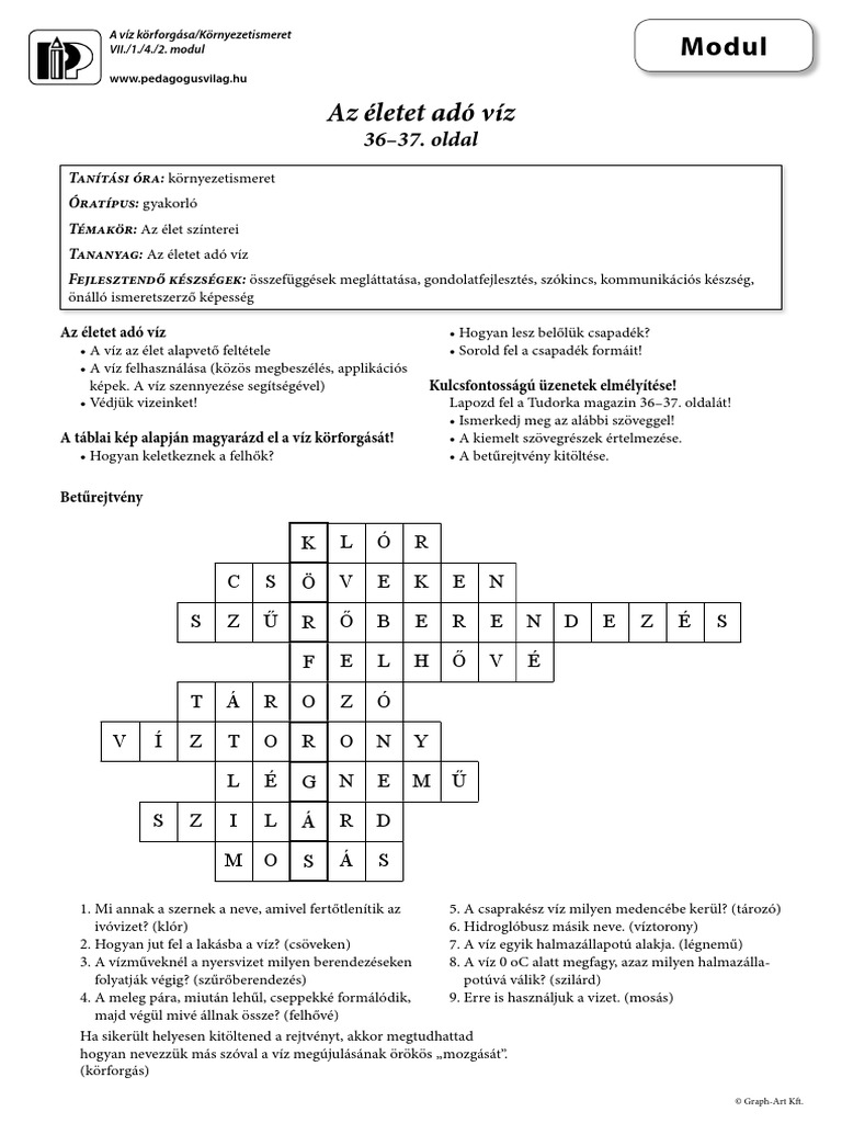 Az Életet Adó Víz: Modul | PDF
