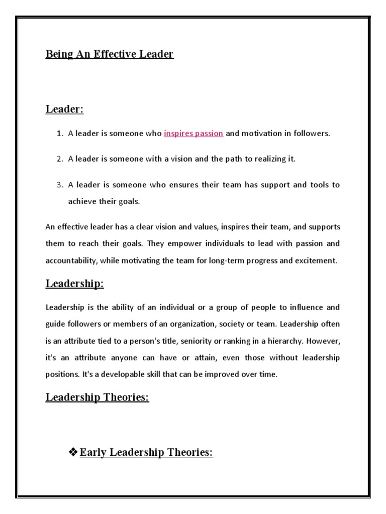 Being An Effective Leader Download Free Pdf Leadership