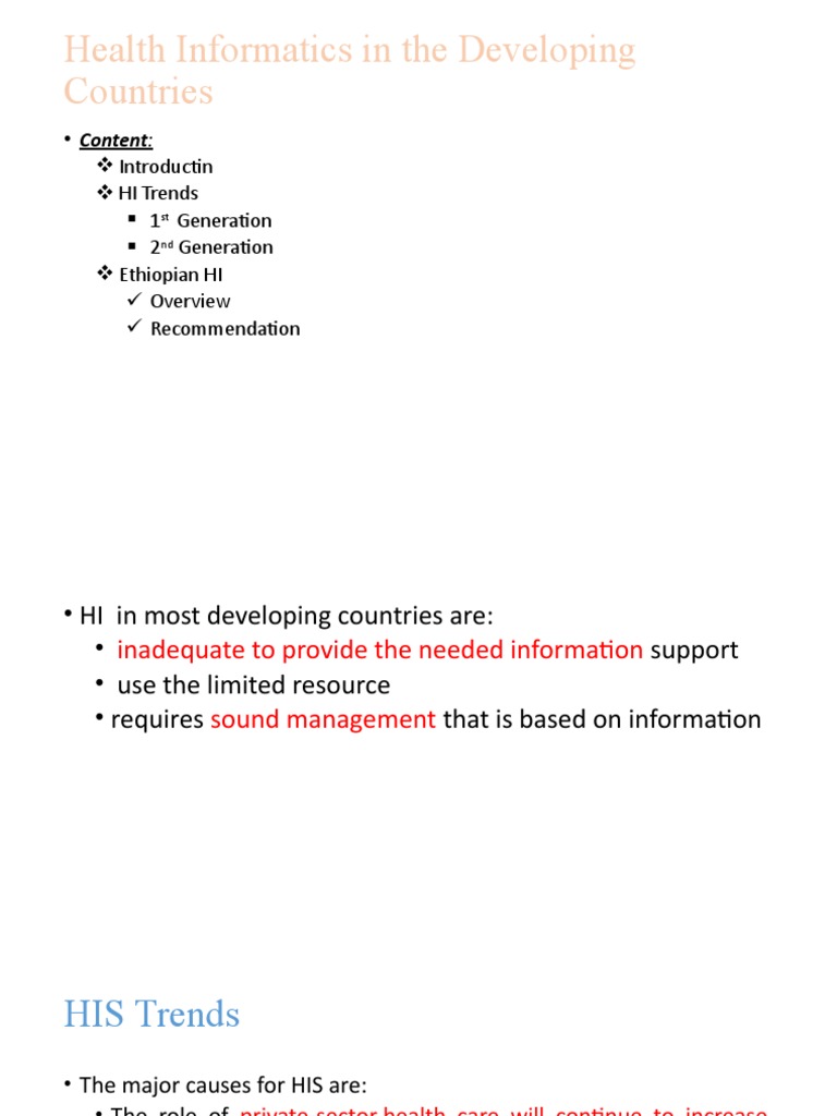 Health Informatics in The Developing Countries | PDF