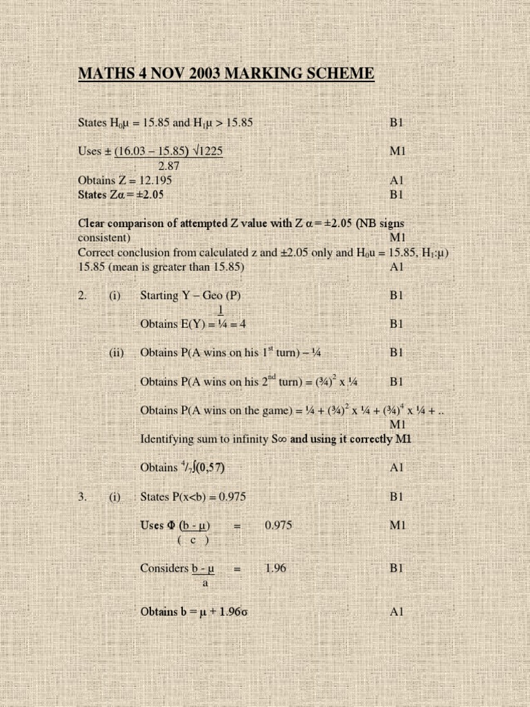 2003 Applied Maths Marking Scheme | PDF | Mathematics | Applied Mathematics