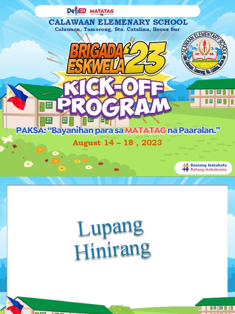 Brigada Eskwela 2023 Overview | PDF