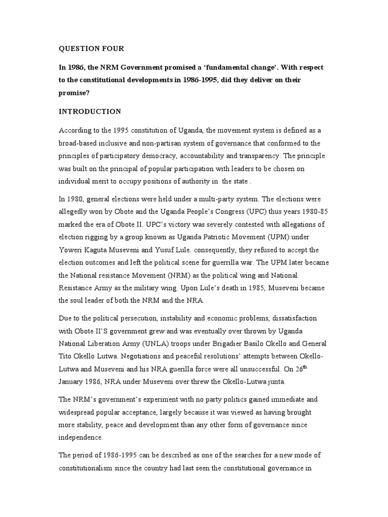 NRM's Ten-Point Program Analysis | PDF | Uganda | Economies