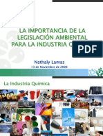 Importancia de La Legislación Ambiental para La Industria Química, Por Nathaly Lamas